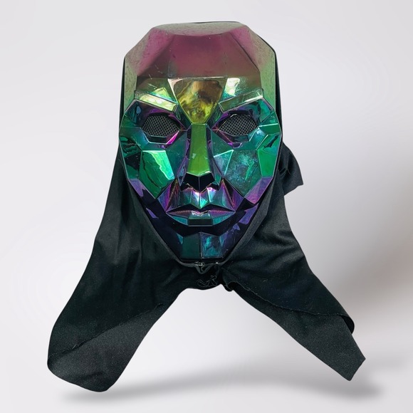 Iridescent Geometric Mask Costume Rave Cosplay EDM Festival Party - Picture 1 of 9